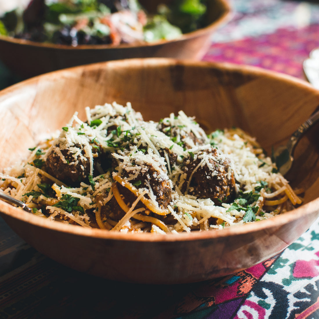 Baked Pork Meatballs with a Cheesy Crumb Top 