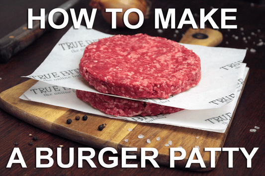 how to make a burger patty text over two burger patties
