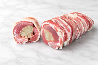 Stuffed & Bacon Wrapped Pork Fillet