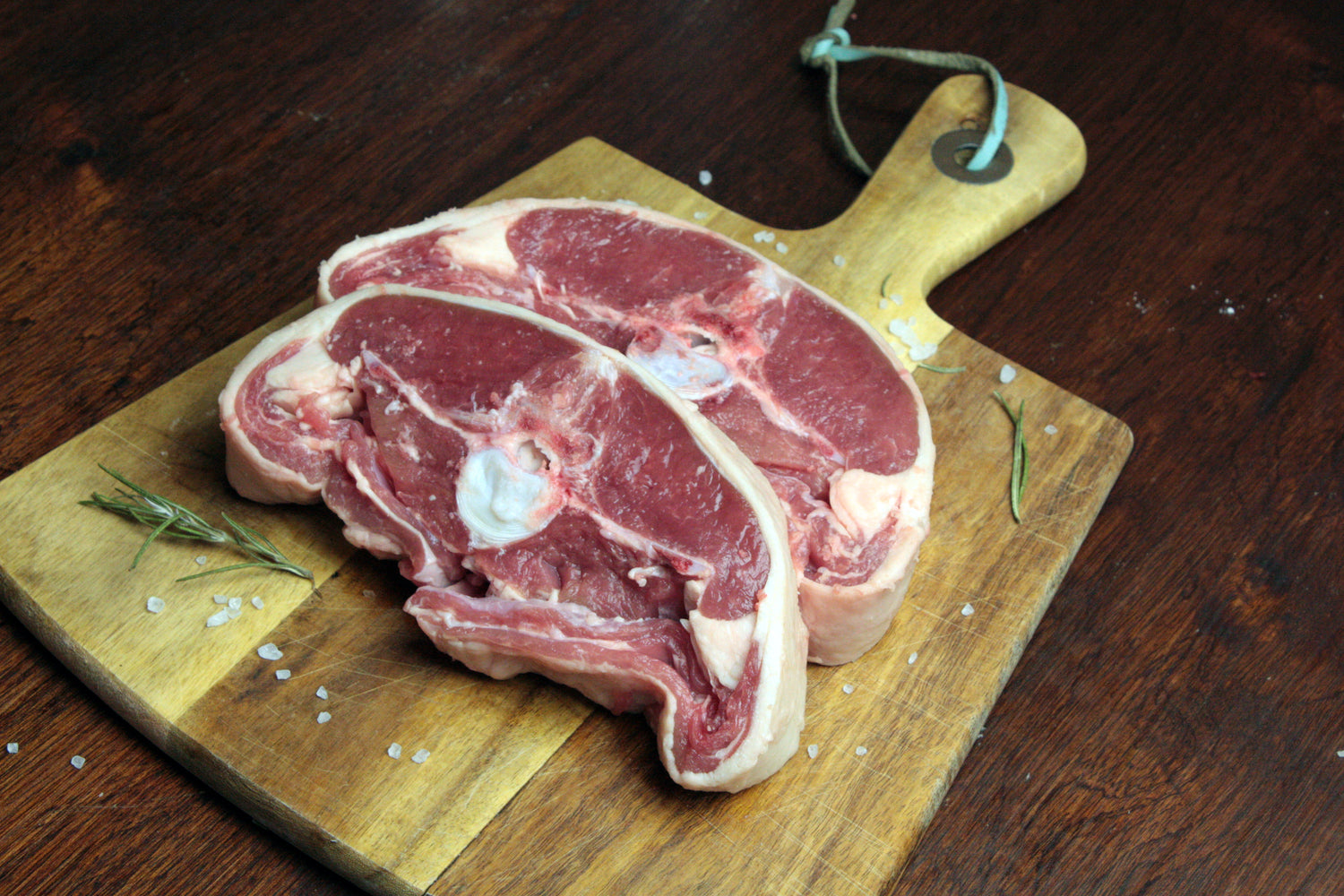 barnsley lamb chops on a cutting board