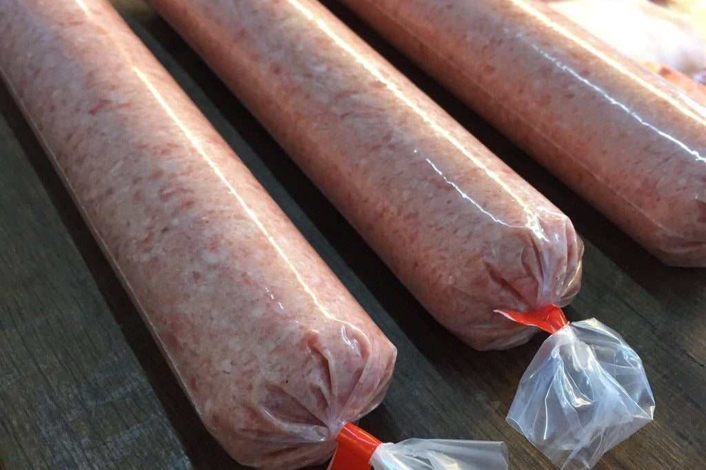 sleeves of sausage meat